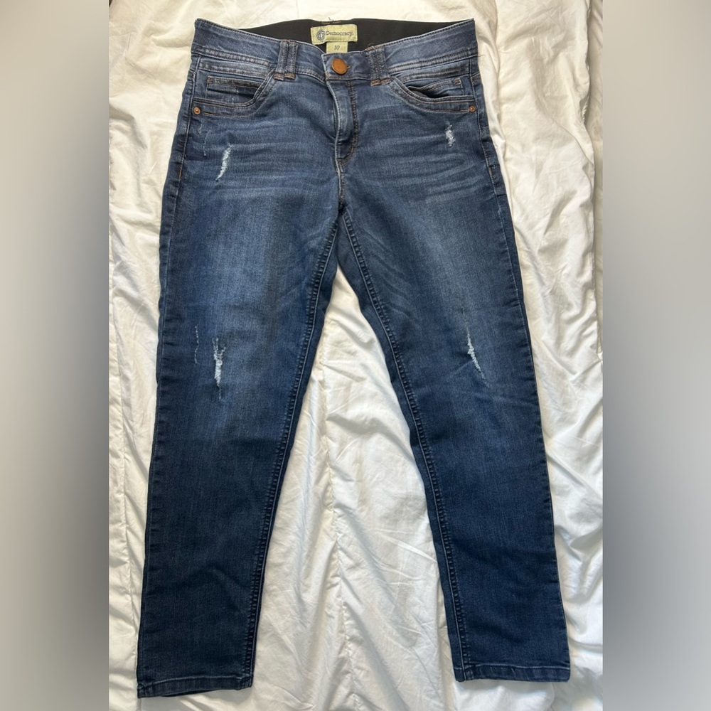 Democracy "Ab" Technology Dark Wash Ripped Skinny Jeans